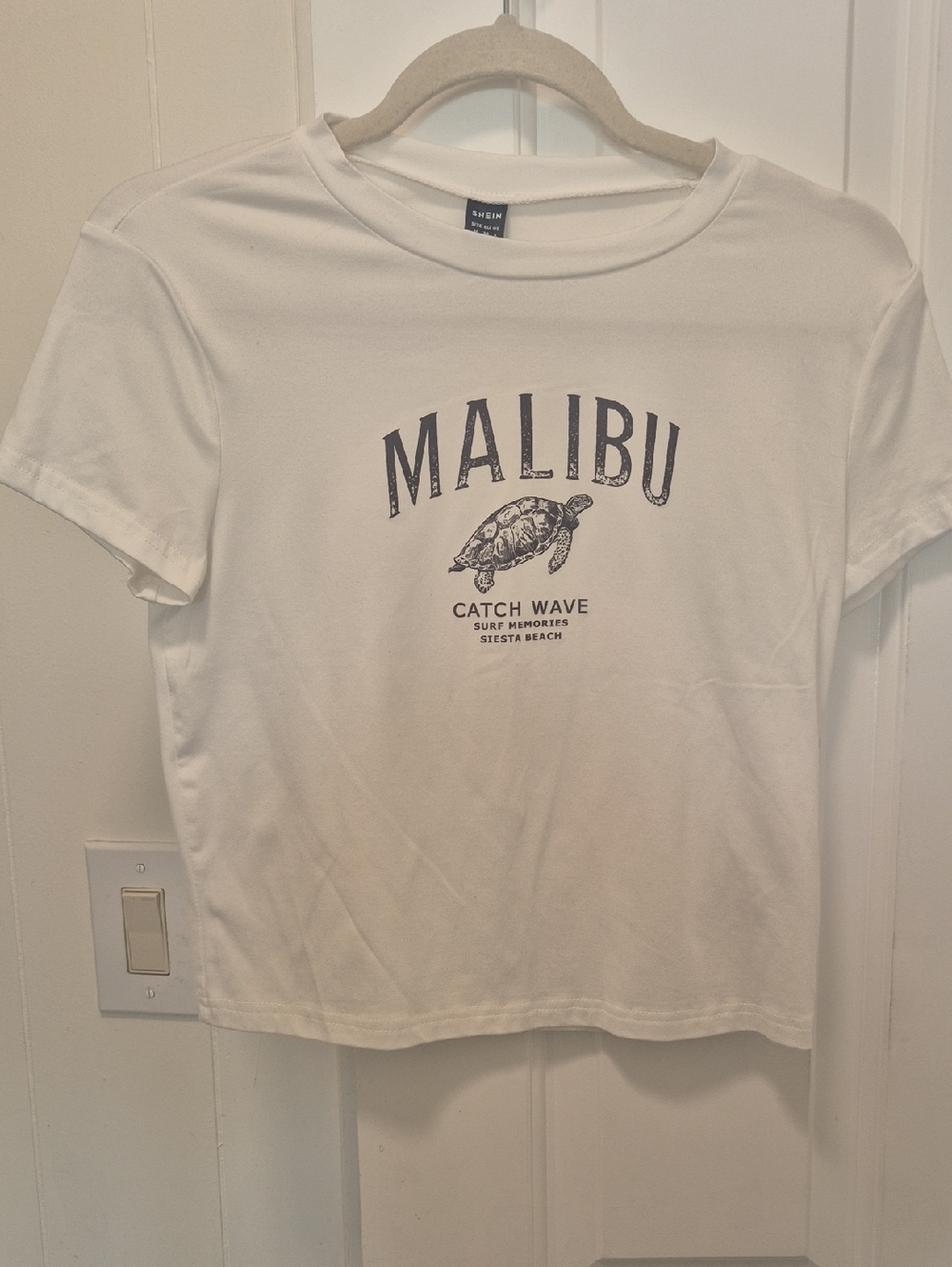 SHEIN Classic Crewneck Tee - White Womens M